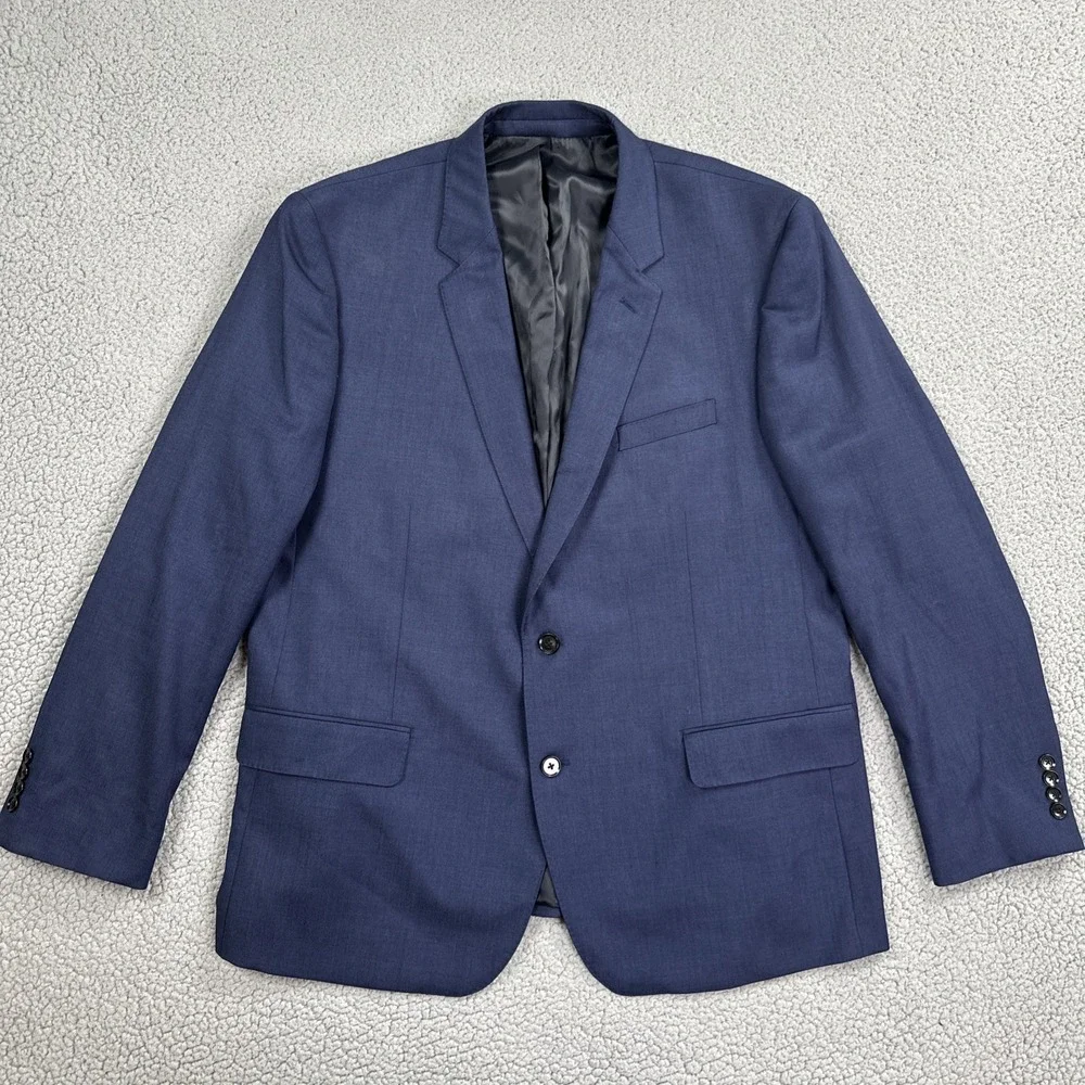 The Blk Tux Tollegno 1900 Blazer Men 48R Navy Blue Italian Merino Wool
